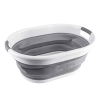 Seau à eau ovale grande capacité pour enfants, en PP et TPR, organisateur, bac à linge, qualité alimentaire, 20L 15L, pliable, en silicone