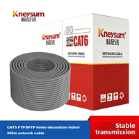 Cable de Red Kneysum de Alta Velocidad para Interiores, CAT5, Cobre Sólido Puro, 8 Conductores, FTP/SFTP, Par Trenzado, 23/24AWG, 305M, para Casas Inteligentes