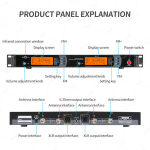 Skm9000 chuyên nghiệp ngưng tất cả các kim loại đúng sự đa dạng FM Micro không dây 4 ăng-ten UHF hệ thống Tiếng ồn hủy bỏ - Product Image 6