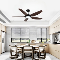 Ventilateur de plafond LED à 5 pales de 52 pouces avec lumière, moteur DC, télécommande, ventilateur de plafond décoratif moderne avec lampe