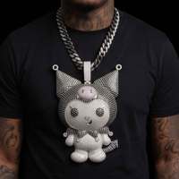Nuevo Estilo Lujoso Colgante de Moissanita Personalizado de Plata 925 con Incrustaciones Completas en Forma de Dibujo Animado de Alto Brillo que Pasa la Prueba del Diamante