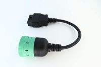 Câble adaptateur vert Type 2 J1939 9 broches mâle vers 16 broches OBD2 femelle pour camion lourd, véhicule, adaptateur de diagnostic ELD GPS