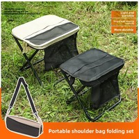 Sac à dos bandoulière d'extérieur, petit tabouret de rangement, chaise pliante portable pour camping et file d'attente à la gare, trousse à crayons, sac à main