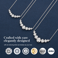 Pendentif en Moissanite 1,7 CT/2,8 CT/5 CT VVS1, Collier en Diamant Créé en Laboratoire, Cadeau Romantique d'Anniversaire pour Femme, Chaîne en Argent Sterling S925