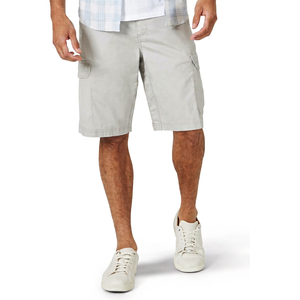 Shorts cargo gris clair pour homme, taille mi-haute, en coton, décontractés, d'été, avec poches, en tissu respirant - Product Image 1