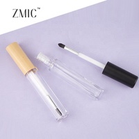 Tube de brillant à lèvres rond transparent en PETG de 10 ml, conteneur vide pour fond de teint liquide avec applicateur pinceau, emballage cosmétique pour correcteur et blush