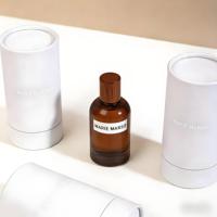 Emballage de parfum vide en ambre de luxe, 30 ml, 50 ml, 100 ml, flacon de parfum en verre en forme de cylindre personnalisé avec emballage complet