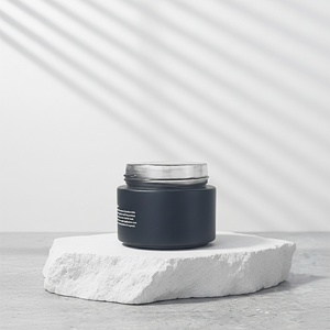 Envase Cosmético de Vidrio Negro Mate de 5g 10g 15g 20g 30g 50g 100g para Crema Cosmética con Tapa Negra de Rosca - Product Image 2