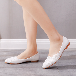 2026 <span class=keywords><strong>scarpe</strong></span> da sposa in pizzo piatto da donna di nuovo stile Bestseller con <span class=keywords><strong>scarpe</strong></span> Casual a punta taglie forti - Product Image 6