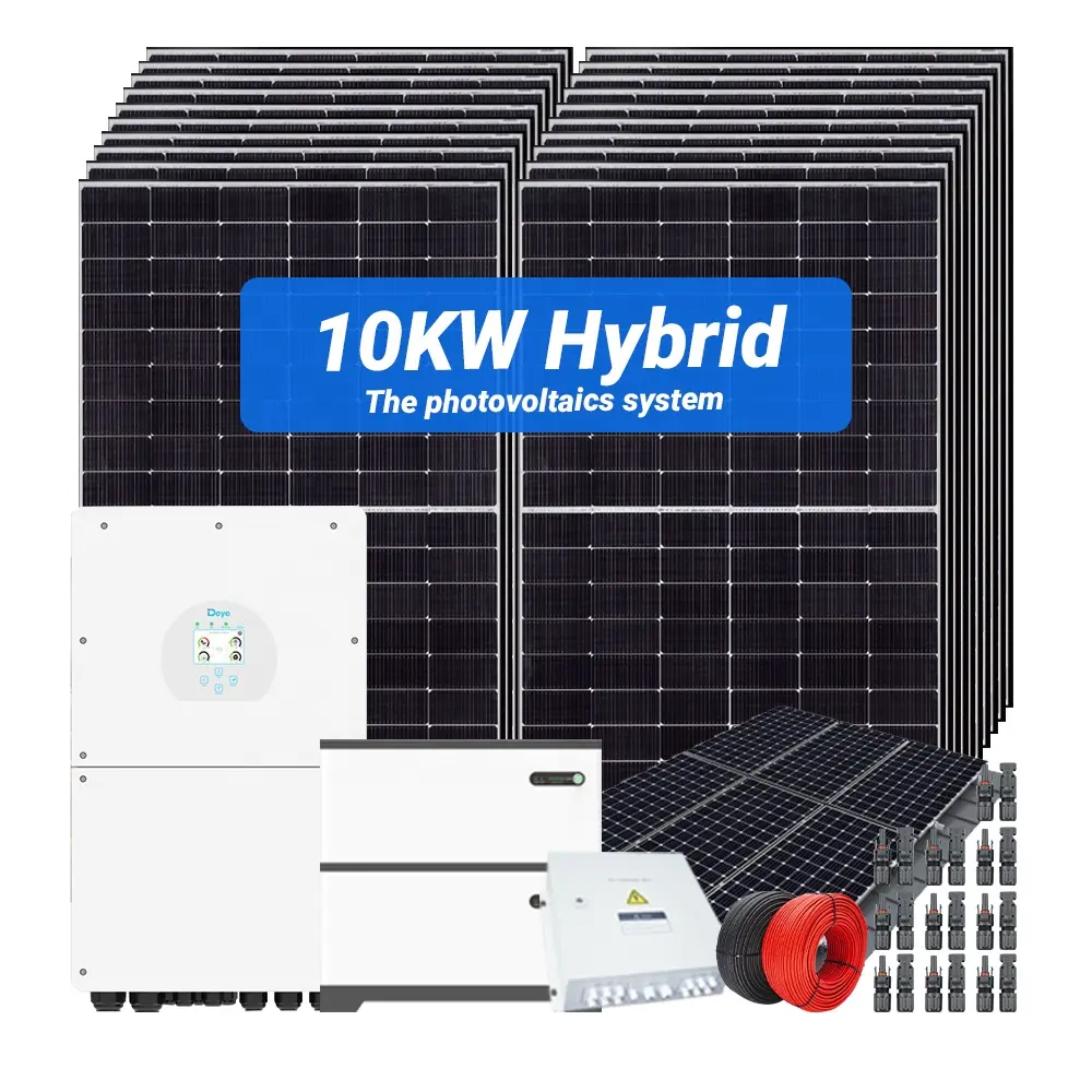 Preço de venda direto da fábrica, sistema tudo em um de painel solar fotovoltaico, sistema de energia solar de grade híbrida, gerador