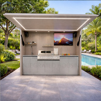 Cuisine de barbecue multifonctionnelle portable de jardin en acier inoxydable professionnelle et durable avec système intelligent