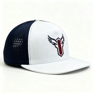 Laser Perforated 5-Panel Sport Baseball Cap 3D Embroidery Breathable Canvas Mesh Panel Snapback <b>Hat</b> Unisex Custom Logo Wholesale - Product Image 6