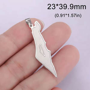 Custom DIY Jewelry 316L Stainless Steel Bracelet Palestine <b>Map</b> Charms for Bracelet Necklace - Product Image 6