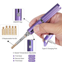 Fixateur de strass sans fil Hotfix, outil d'applicateur Hot Fix Bedazzler Kit de baguette thermocollante pour vêtements, chaussures, tissu, artisanat