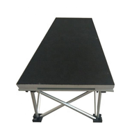 Plateforme de scène pliable en aluminium noire antidérapante pour événements, conférences, expositions, spectacles