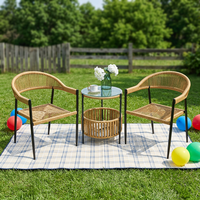 Ensemble de chaises de salle à manger et table à thé en aluminium, style moderne et minimaliste, avec dossier, mobilier décontracté et créatif pour la maison