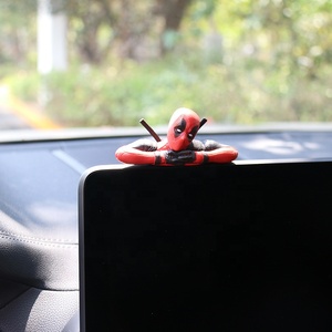 Deadpool PVC Figurine Creative Dashboard Decoration <b>for</b> Car Rearview <b>Mirror</b> <b>Desktop</b> Ornament-Little Meanie Reading Book Lying - Product Image 3