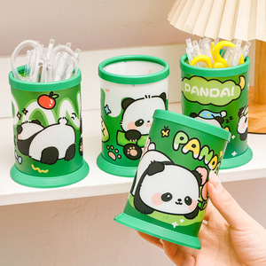 ที่เก็บปากกาพลาสติกทรงกลมแบบ DIY พับเก็บได้ภาชนะใส่ปากกาการ์ตูนแพนด้าน่ารักความจุมาก - Product Image 3
