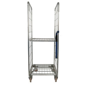 Chariots en acier doux galvanisé Cages roulantes <span class=keywords><strong>Cage</strong></span> roulante résistante à l'usure à faible entretien Capacité de 600kg Équipement de stockage de marchandises - Product Image 3