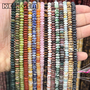 도매 6x3mm 천연 로즈 쿼츠 모스 아게이트 타이거 아이 스톤 론델 비즈 루즈 플라잉 소서 스페이서 비즈 주얼리 제작용 - Product Image 3