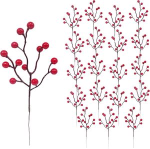 Décorations de Noël artificielles : Branches de houx, fleurs de Noël, ornements - Product Image 1