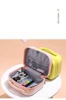 Sac de maquillage de voyage tendance personnalisable avec motif de lettres imprimé UV, en PU résistant à l'eau, avec poignée souple, fermeture éclair, taille moyenne