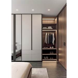 Armoire Slimline de placard de chambre à coucher de vente directe d'usine avec compartiments cachés et miroir de placard de garde-robe pleine longueur - Product Image 4