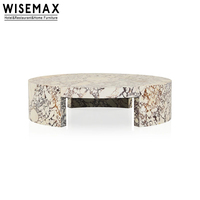 WISEMAX – meuble de luxe rond en marbre, Table basse centrale en calacata naturelle, Violet, viole, marbre, travertin