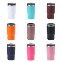 Refroidisseurs de canettes de bière isothermes à double paroi en acier inoxydable de 375 ml avec logo personnalisé, supports de seau à glace pour canettes australiennes