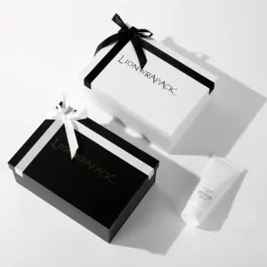 Embalaje de papel de cartón de lujo con logotipo personalizado, tapa extraíble blanca, Cajas de Regalo rígidas, caja plegable con cuello
