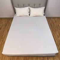 ESD anting sangat konduktivitas 10% serat perak murni katun organik Grounding seprai kasur pembumian seprai tempat tidur
