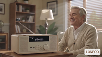 Système audio compact au design rétro, lecteur CD radio avec Bluetooth