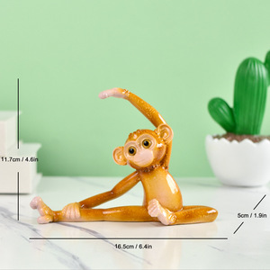 Adornos de resina estilo pastoral con diseño de mono de yoga americano para mueble de TV, entrada, mueble para vinos y decoración de animales - Product Image 6
