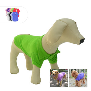 เสื้อโปโลสุนัขผ้าฝ้ายแขนสั้นสีพื้นเสื้อผ้าสัตว์เลี้ยงไซส์เล็ก - Product Image 2
