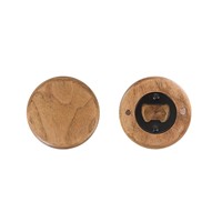 Abridor de Botellas Magnético de Madera Natural Portátil de 7 cm, Abridor Redondo Sólido para Cerveza, Vino y Bebidas, Imán para Refrigerador, Decoración para Cocina, Bar y Hogar