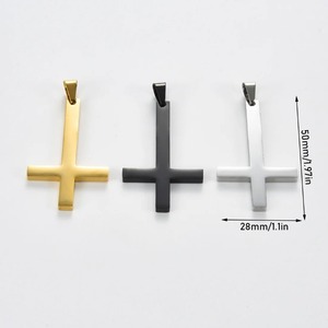1Pc Stainless Steel Upside Down <b>Cross</b> <b>Pendant</b> For Necklace Dainty Women <b>Men</b> Christian Inverted <b>Cross</b> Charm Simple Jewelry Gifts - Product Image 2