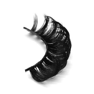 プライベートラベル20mmロングウィスピーラグジュアリー3Dシルク合成まつげロシアストリップまつげナチュラルスタイルボックス付き - Product Image 3