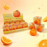 Hot verkopende traag terugverende simulatie oranje bouwsteen squishy, kneedbaar en vrolijk, stressverlichtende fruitvormige fidget toys