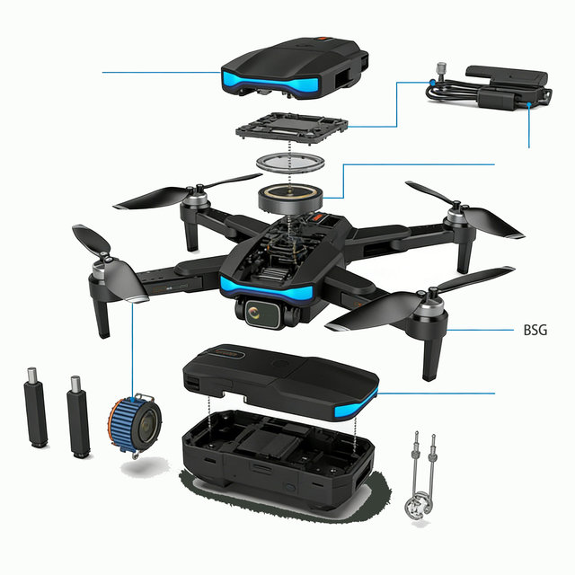 Customized CNC Stainless Steel Frame Woven Technics FPV Multi-Rotor UAV Quadcopter OEM Drone Fixed Wing Precision Tolerance