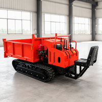 Dumper sur chenilles à moteur refroidi par air, avec sièges et pelles hydrauliques, pour le déplacement de matériaux de serre