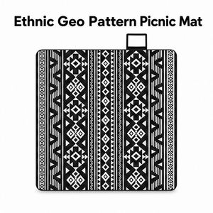 Tribal Pattern Outdoor Picnic <b>Blanket</b> Foldable <b>Waterproof</b> Portable Mat with Handle for Beach Camping Park - Product Image 1