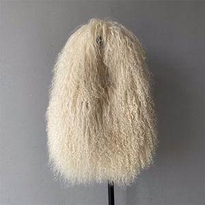 批发定制颜色模糊真羊毛袋高端奢华女性时尚钱包手袋蓬松天然蒙古皮袋 - Product Image 3