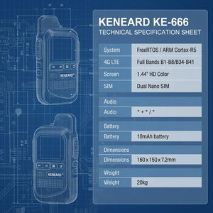KENEARD KE-666 Mini Walkie Talkie de Bolsillo 4G LTE PoC, Doble SIM, Larga Duración de Batería, Radio Bidireccional Portátil para Hotel y <span class=keywords><strong>Restaurante</strong></span> - Product Image 6