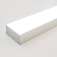 Profilé en aluminium pour éclairage linéaire LED commercial 75x35mm, canal pour bande LED large pour éclairage de panneau de bureau/magasin