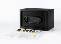 Caja de Seguridad con Teclado Retroiluminado LED |   Funciona con batería de 9V |   Caja Fuerte Antirrobo para el Hogar, Oficina, Hotel, Efectivo, Joyas, Documentos