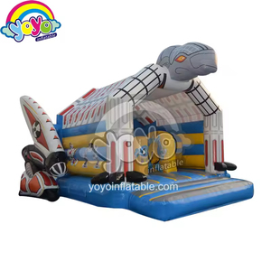 Structure gonflable robot pour enfants avec toboggan intégré, motif technologique, en PVC de qualité commerciale, idéale pour les sorties familiales, matériau anti-crevaison - Product Image 3