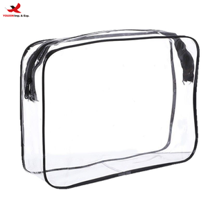 Custom <b>Clear</b> Makeup Pouches <b>Travel</b> Toiletry <b>Bags</b> Transparent Pvc Cosmetic <b>Bag</b> With Zipper Makeup Tools GZ RTS Bulk Mixed Order - Product Image 1