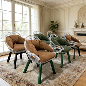 Silla Moderna <span class=keywords><strong>de</strong></span> <span class=keywords><strong>Resina</strong></span> Transparente <span class=keywords><strong>de</strong></span> Lujo con Diseño Ergonómico y Cojín Suave para Espacios Domésticos Elegantes - Product Image 2