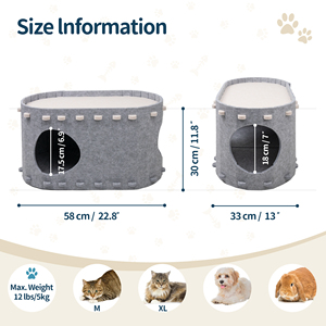 Usine directe personnalisé bas quantité minimale de commande luxe haute qualité <span class=keywords><strong>pas</strong></span> cher chat cave lit de couchage 2 en 1 gris foncé <span class=keywords><strong>laine</strong></span> maison pour animaux de compagnie pour chats d'intérieur - Product Image 6