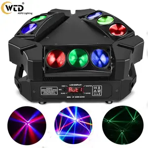 AOPU diskon besar MINI LED 9x10W RGBW DMX512 balok goyang kepala DJ pesta disko LED lampu panggung cahaya laba-laba